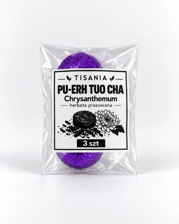Pu-Erh Chrysanthemum Tuo Cha – herbata czerwona prasowana – zdjęcie 9
